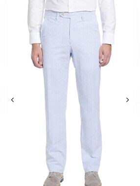 *Like New* Berle Mens Seersucker Pant Navy White Stripe Cotton Golf Preppy 42